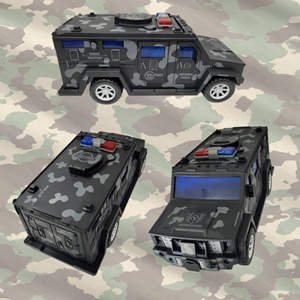 گاوصندوق طرح ماشین ارتشی خاکستری Military Car Safe Box_اسباب بازی